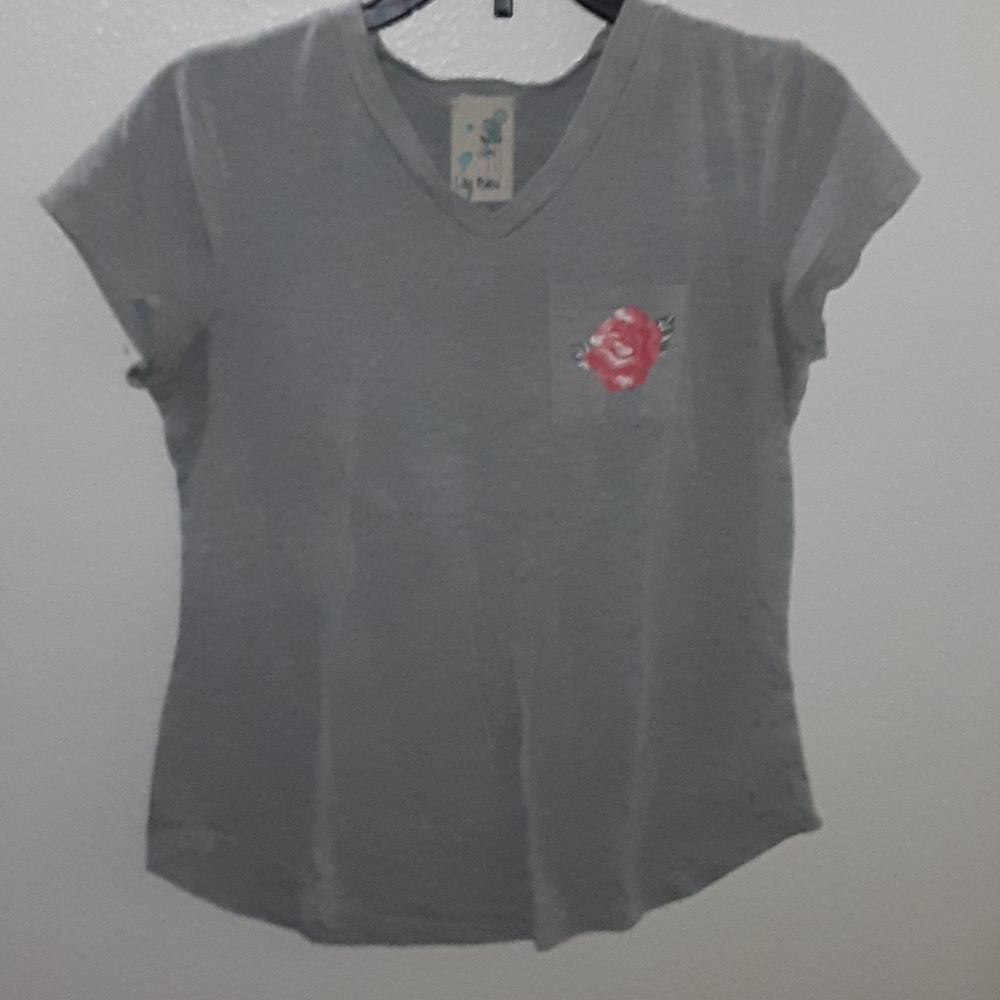 Think happy grey tee